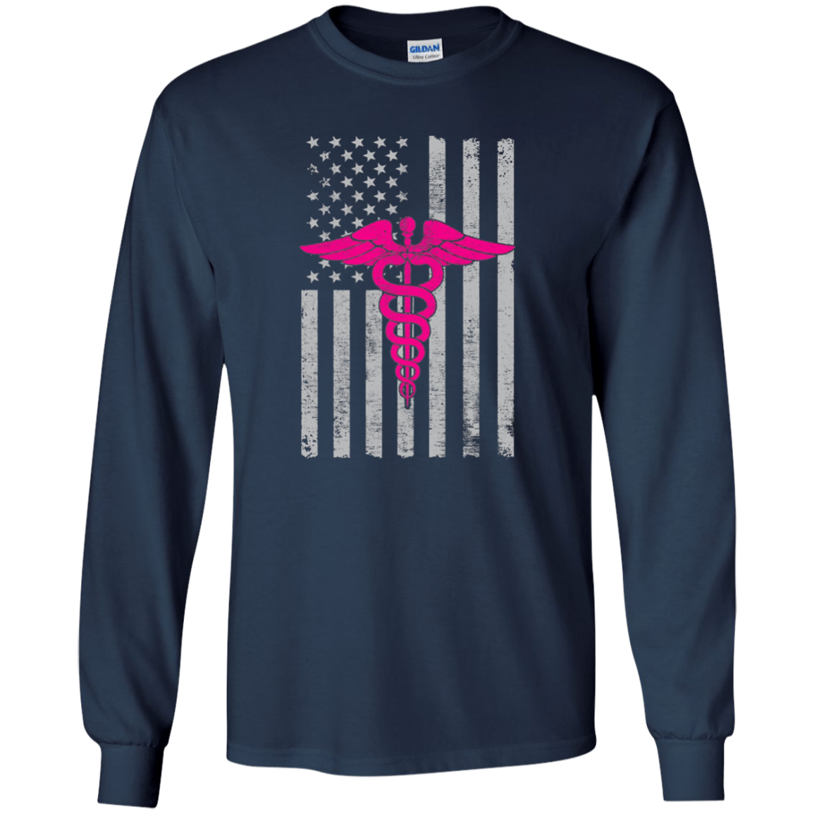 American Flag Nurse Long Sleeve Shirt Gift