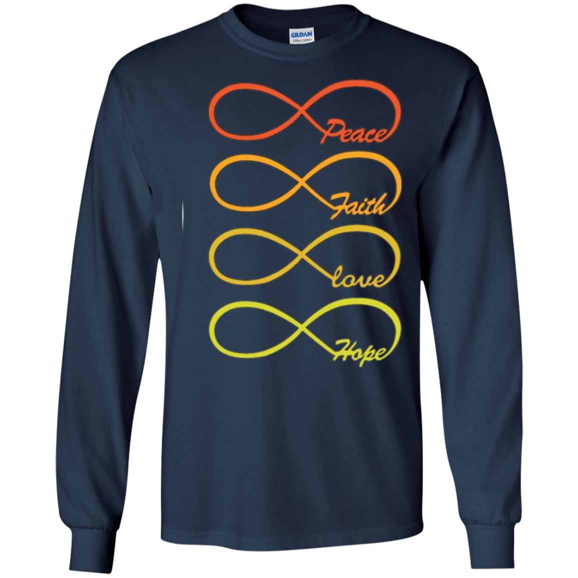 AfhhF Women's Infinity Peace Hope Faith Love Summer Short Sleeve T Shirts Funny Tees