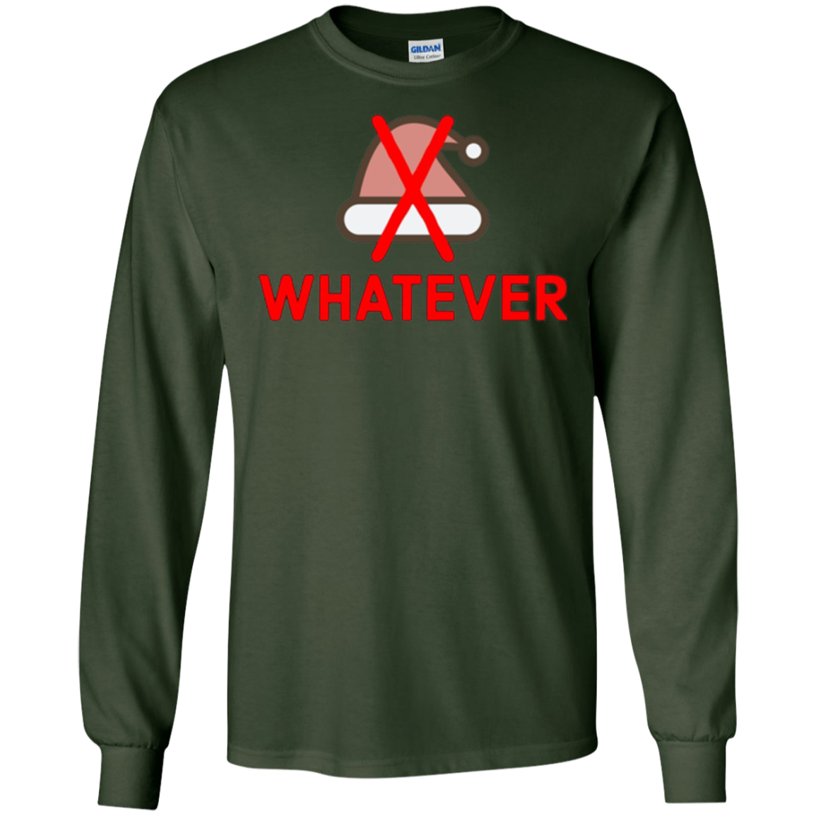 Santa Hat Hater Whatever Anti Christmas Xmas Humor T-Shirt