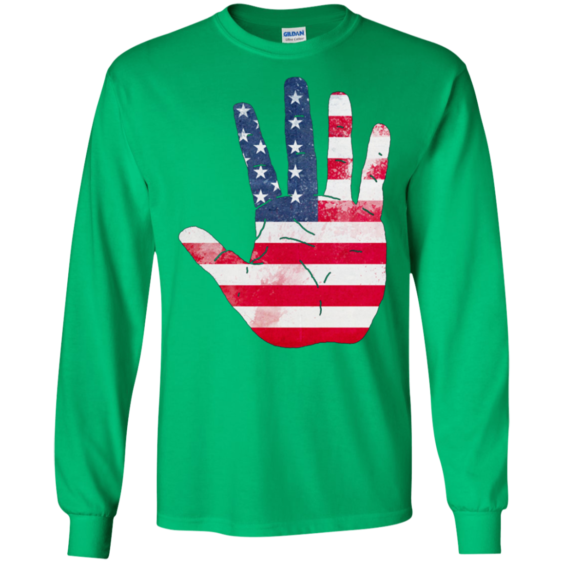 American Flag Waving Hand Hi Five Patriotic Novelty T Shirt