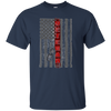 Image of American Flag T-Shirt Red Line Veteran w Dog Tag Long Sleeve