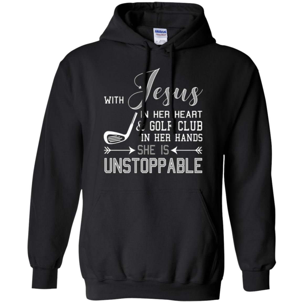 WITH JESUS IN HER HEART & GOLF CLUB HANDS SHE IS T-shirt
