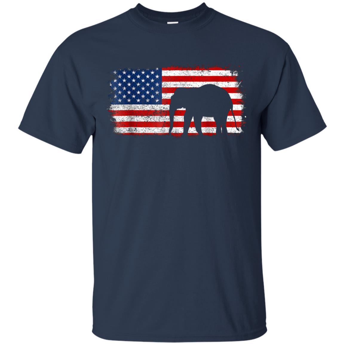 ASIAN ELEPHANT American Flag Vintage T-Shirt