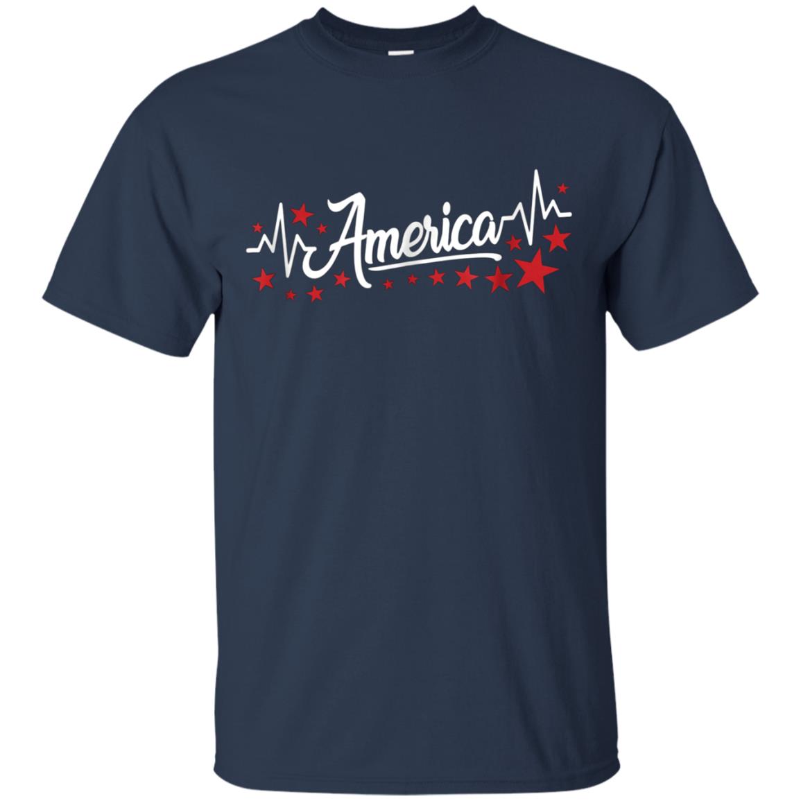 America Heartbeat Red Shirt Fourth of July Outfit Stars