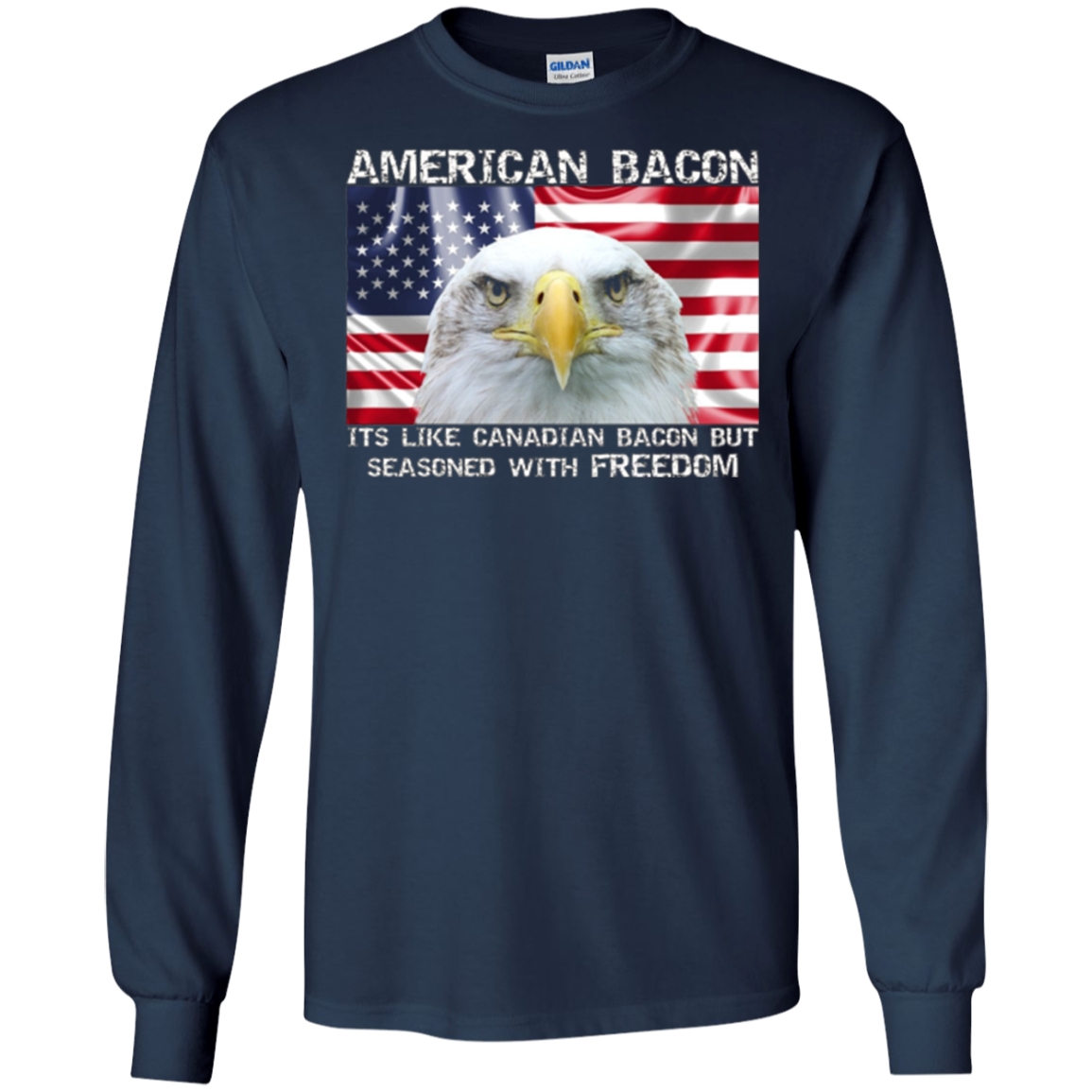 American bacon is seasoned with freedom funny murica T-Shirt