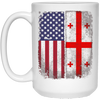 Image of American Georgian Flag T-shirt Georgia Republic Country