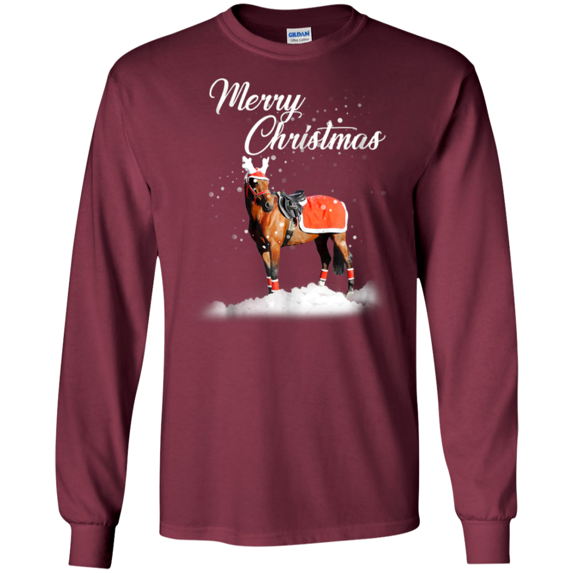 Santa Merry Christmas Horse TShirt Farm Farmer Christmas Tee