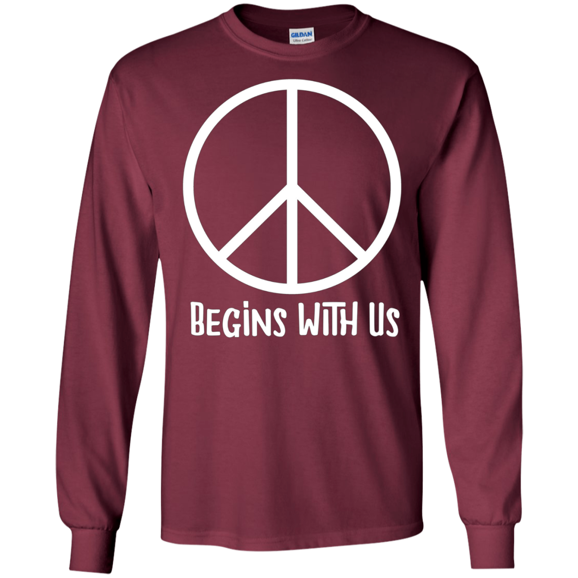 AM Peace Sign Shirts: Peace Begins With Us Symbol T-Shirt