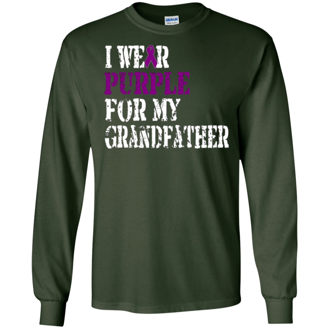 Alzheimer's Awareness Shirt I Wear Purple For My Grandfather