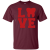 Image of AfhhF Women's Love Dental Tooth Summer Short Sleeve Tee Shirt Crew Neck Tees