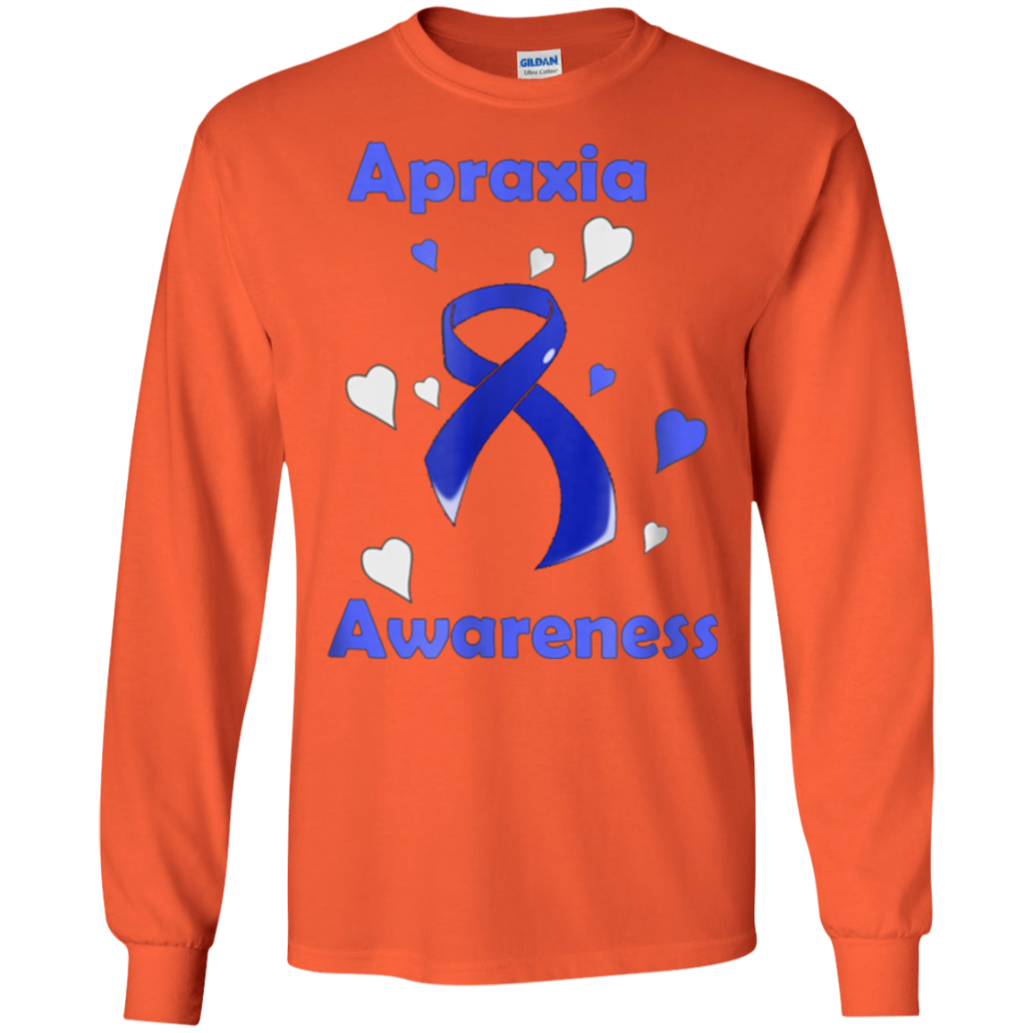 Apraxia Awareness Ribbon With Hearts T Shirt