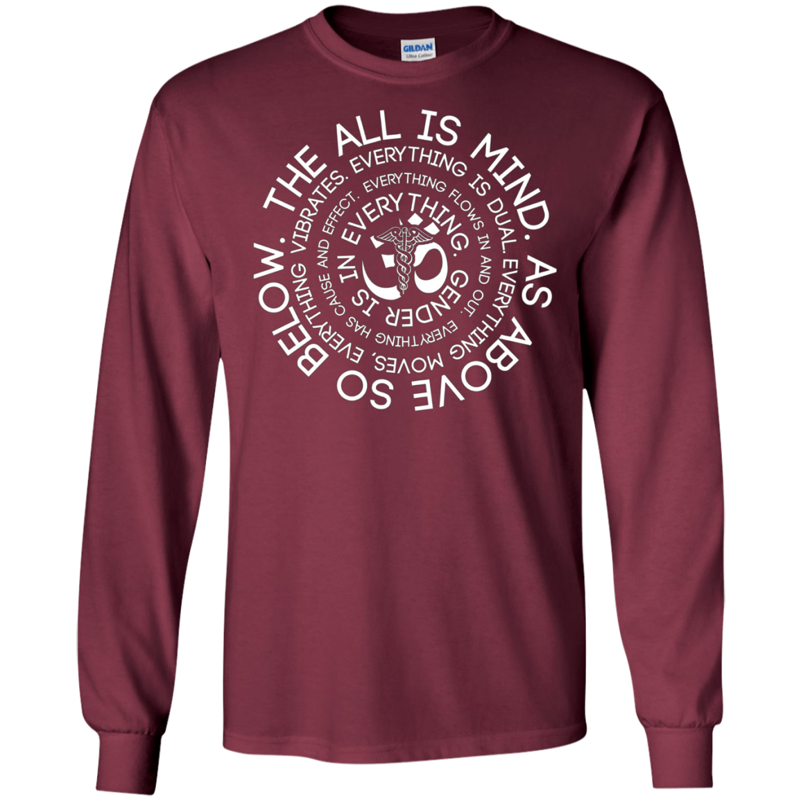As Above So Below Shirt - Caduceus OM Symbol Tee