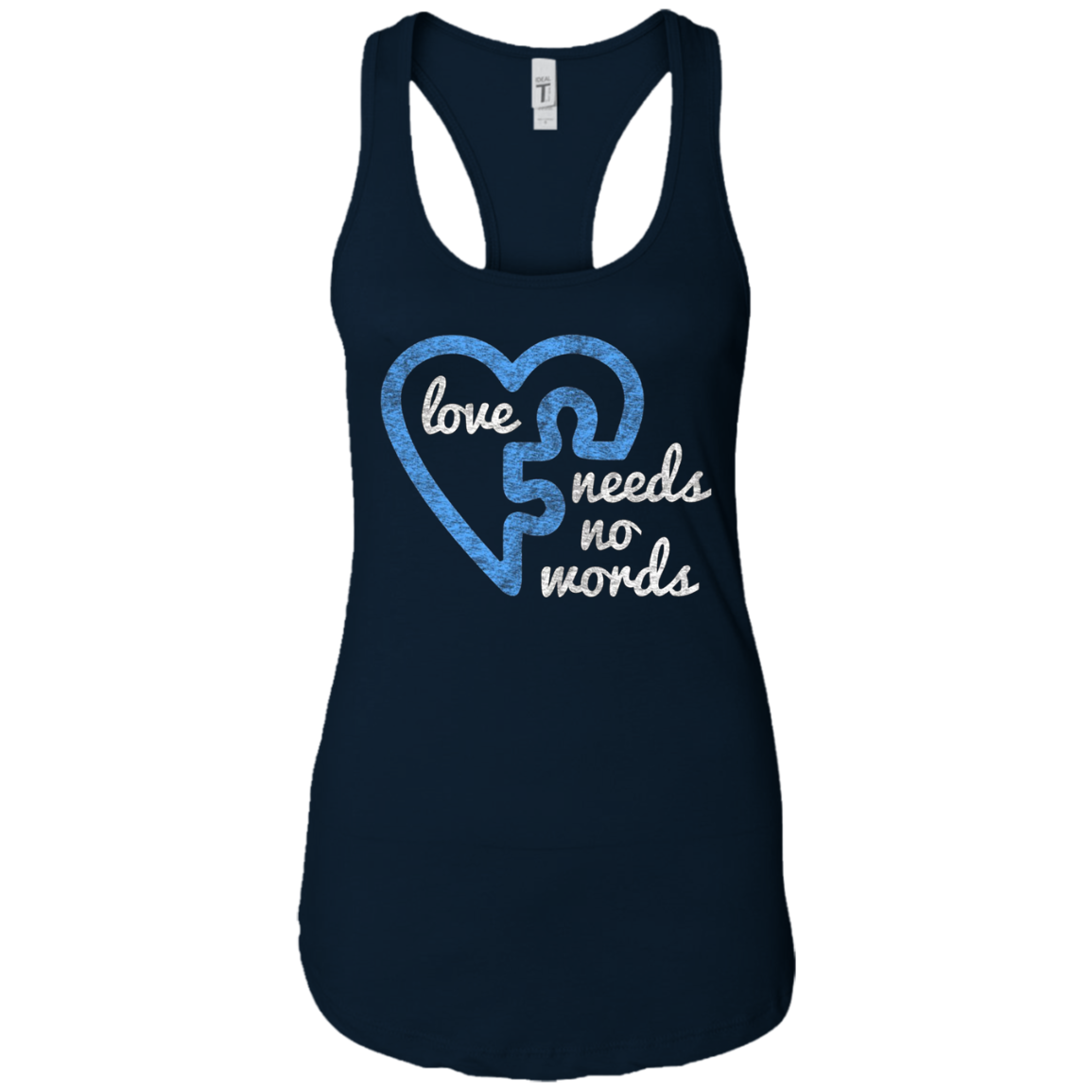 L'amour de l'autisme n'a pas besoin de mots T-shirt de pièce de puzzle en détresse