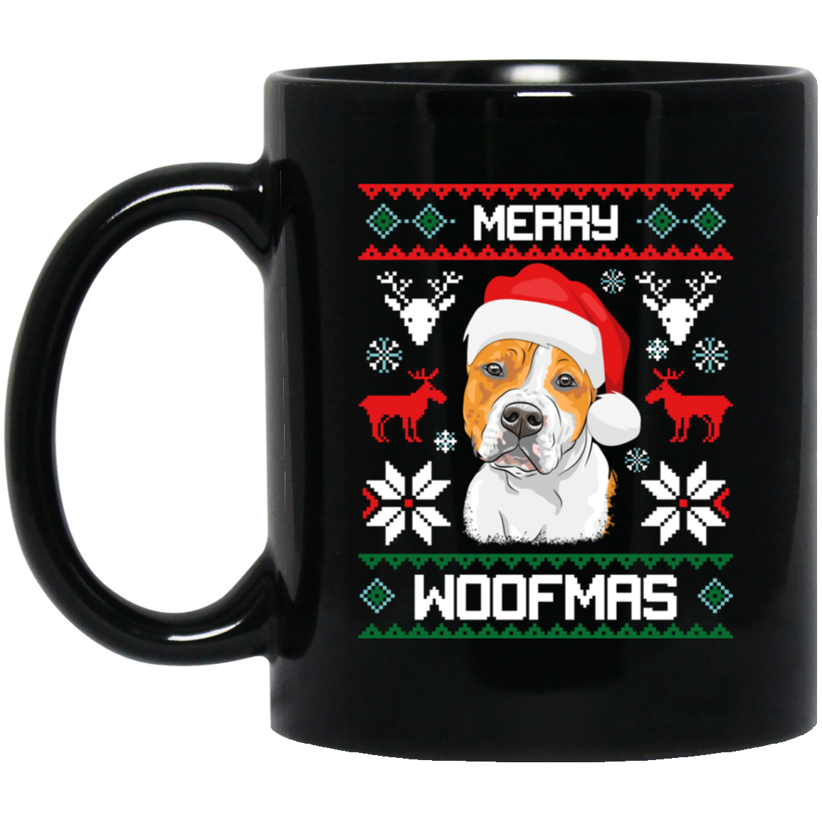 Amstaff Merry Woofmas Christmas Gift T-Shirt