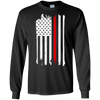 Image of American Flag Red Line USA Patriot July 4th Sleeves Shirt