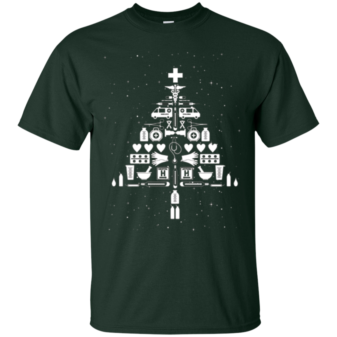 Christmas Tree Stethoscope Nurse T-shirt