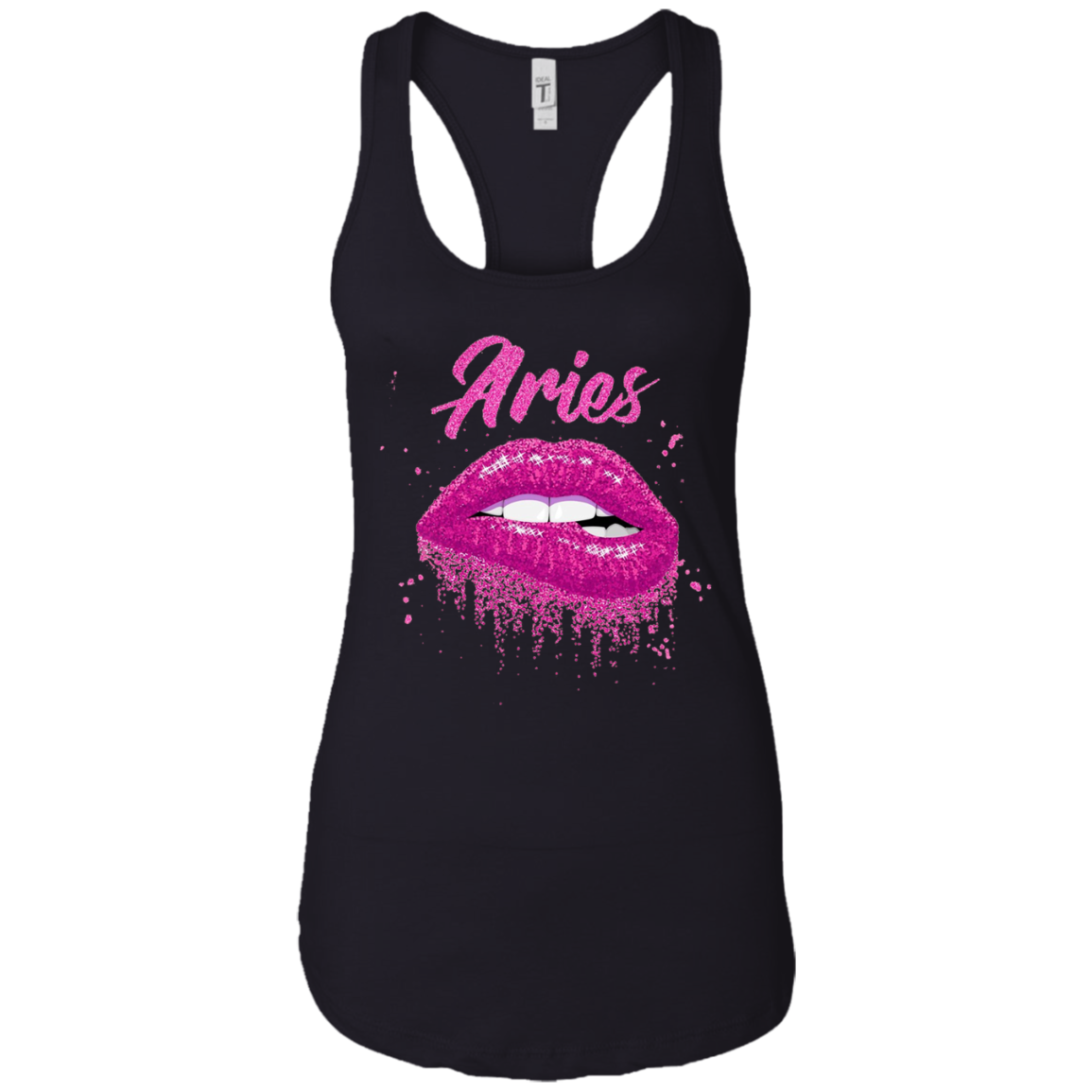 Aries Zodiac Birthday Pink Lips T-Shirt for Black Women