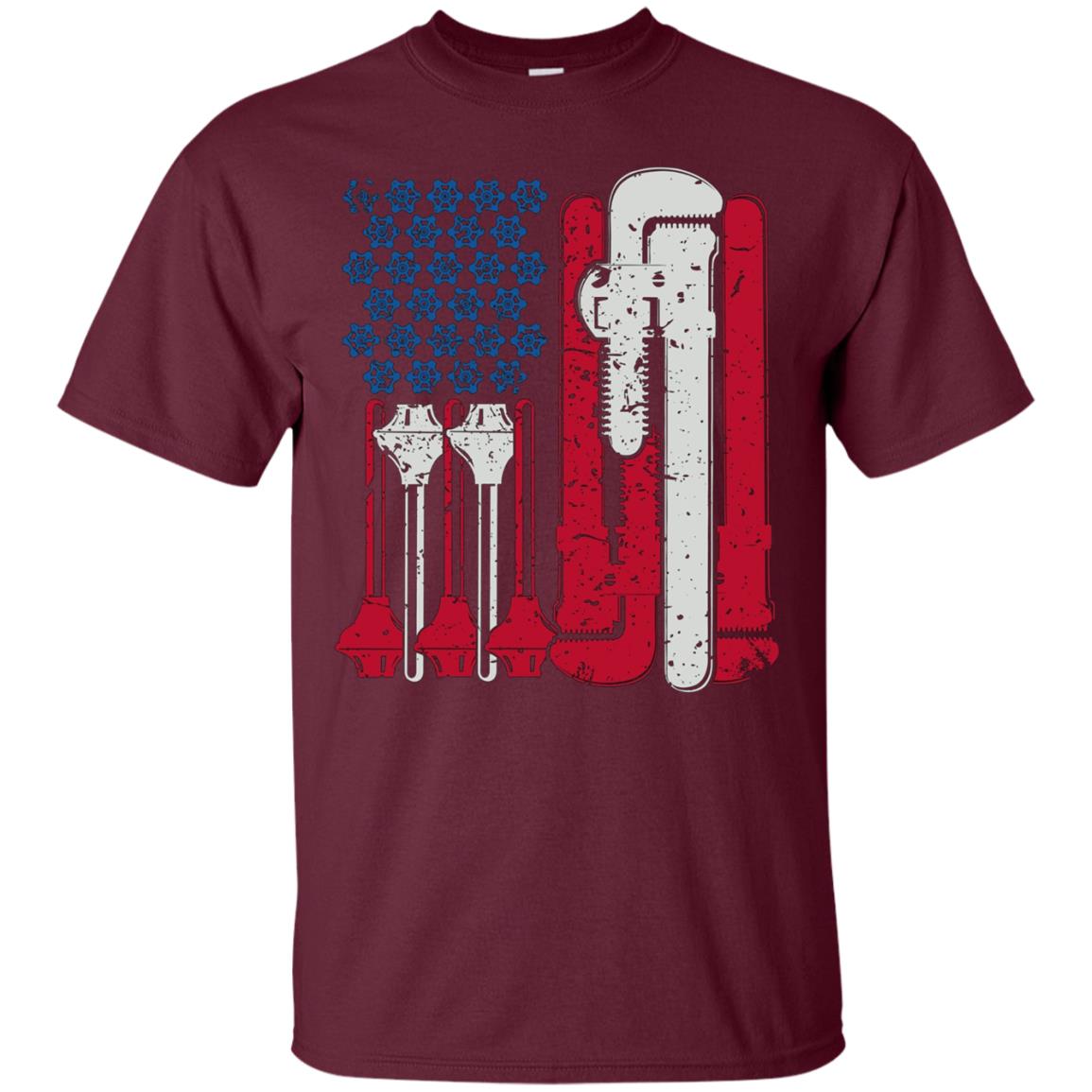 American Flag Plumber Wrench T-Shirt