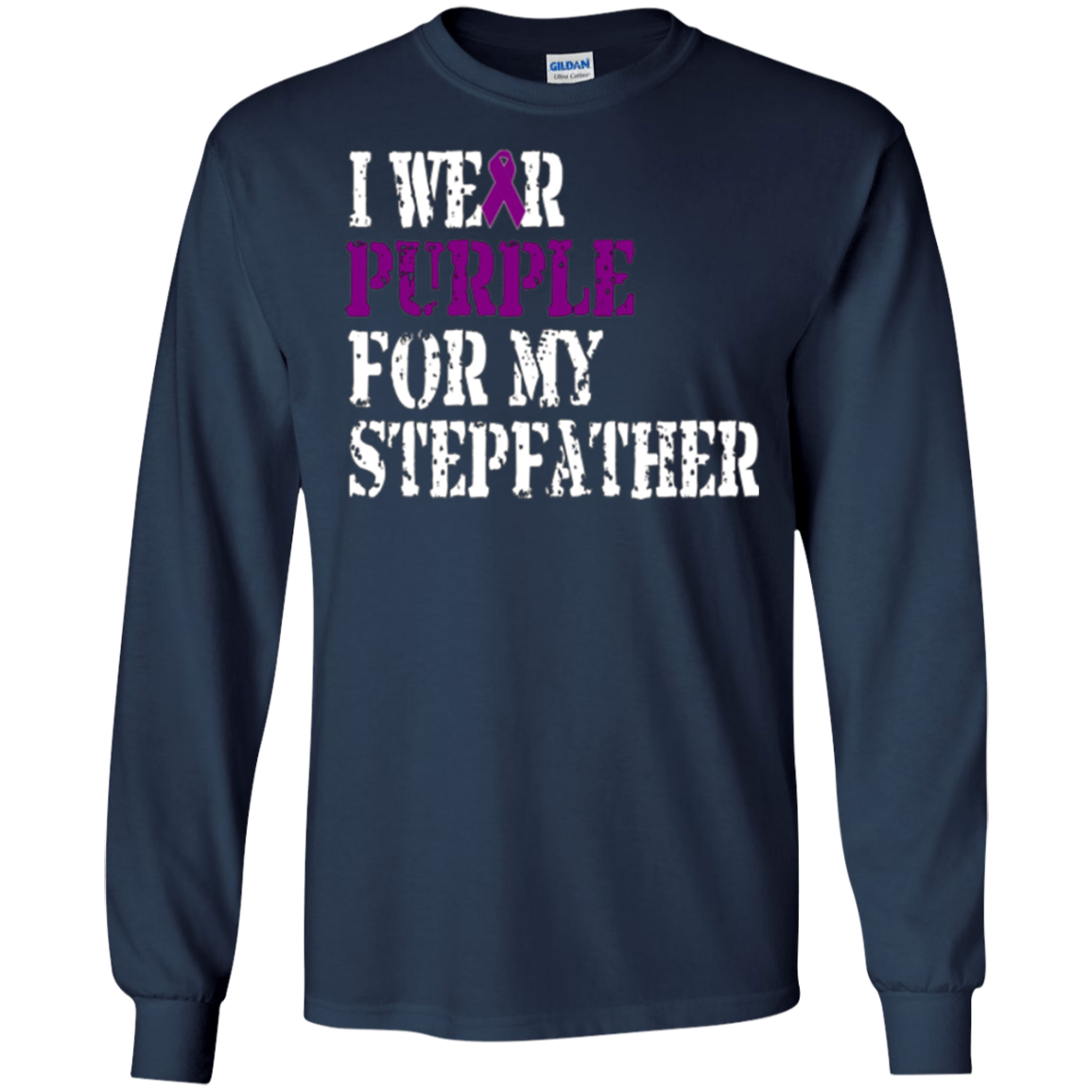 Alzheimer's Awareness Tshirt I Wear Purple For My Stepfather