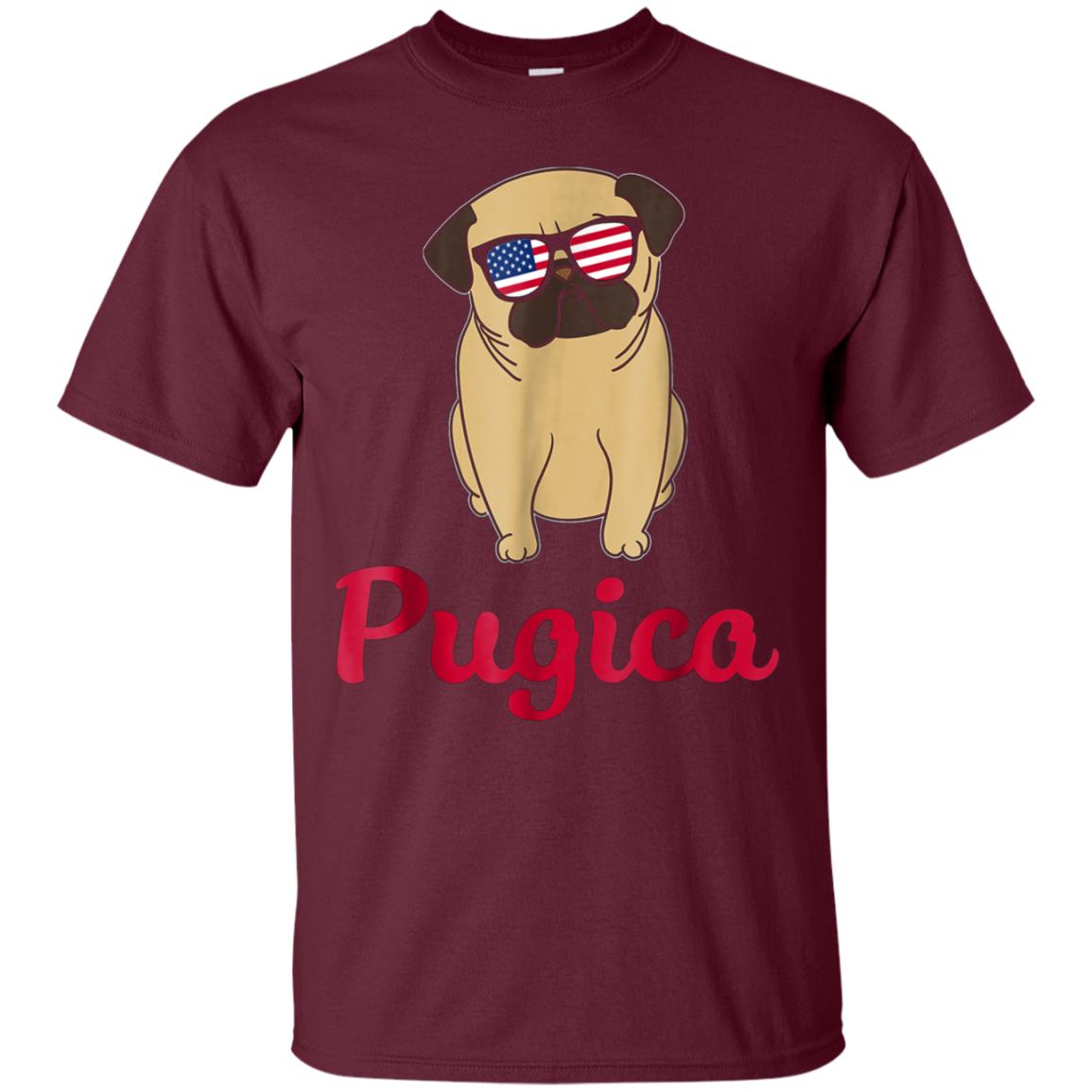 American Flag Pug T-Shirt 4th July Shirt Gift 2018