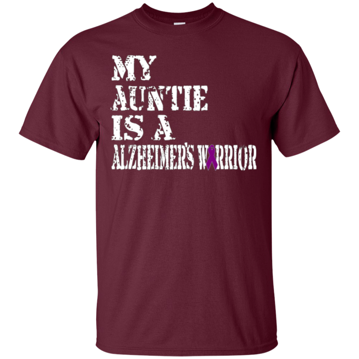 Alzheimer's Awareness Shirt For Aunties Purple Ribbon Tee