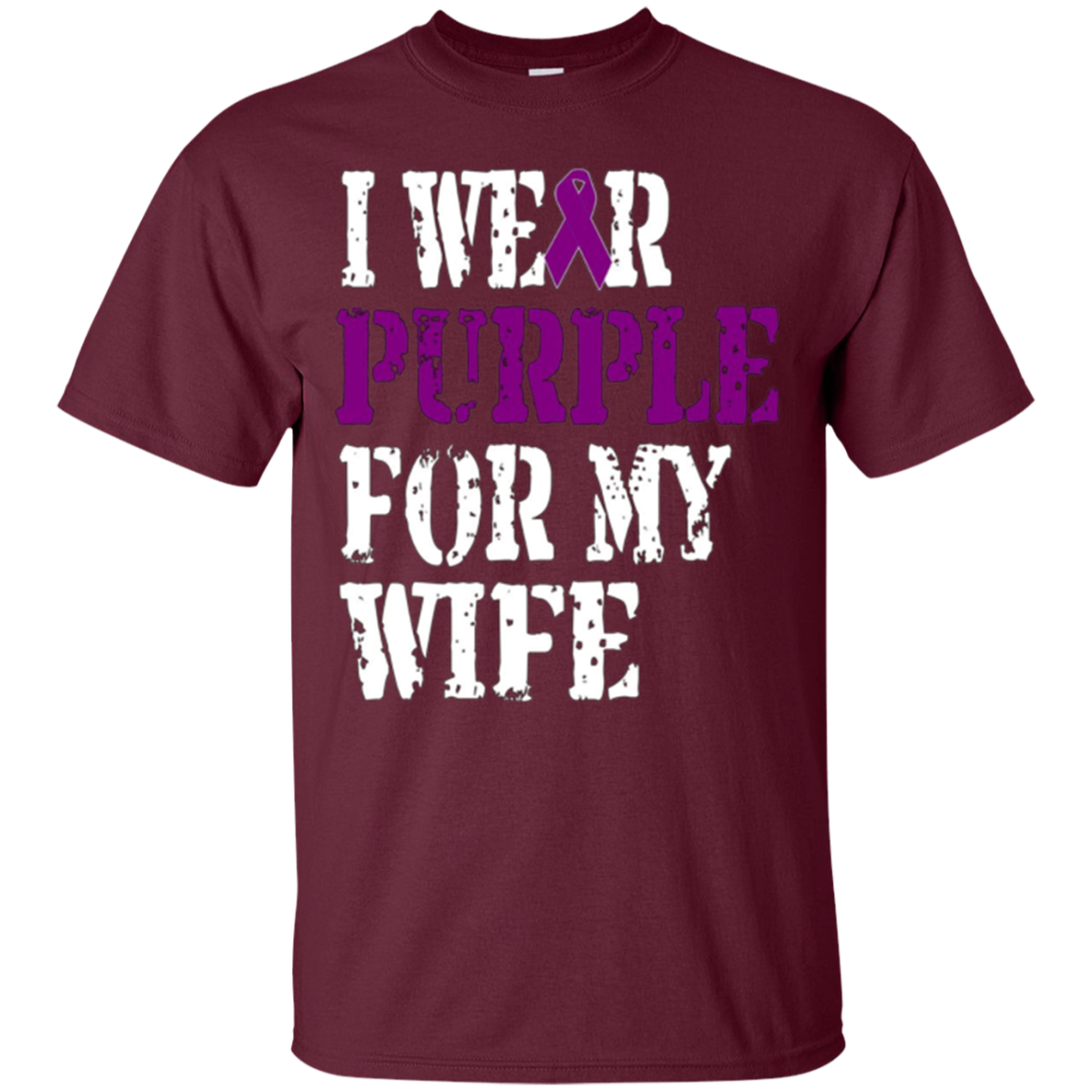 Alzheimer's Awareness T-shirt I Wear Purple For My WIfe