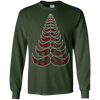 Image of Christmas Tree Hipster Red Plaid Mustache T-Shirt