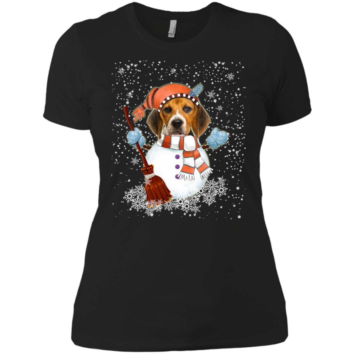 Christmas Snowman Beagle Funny T-shirt