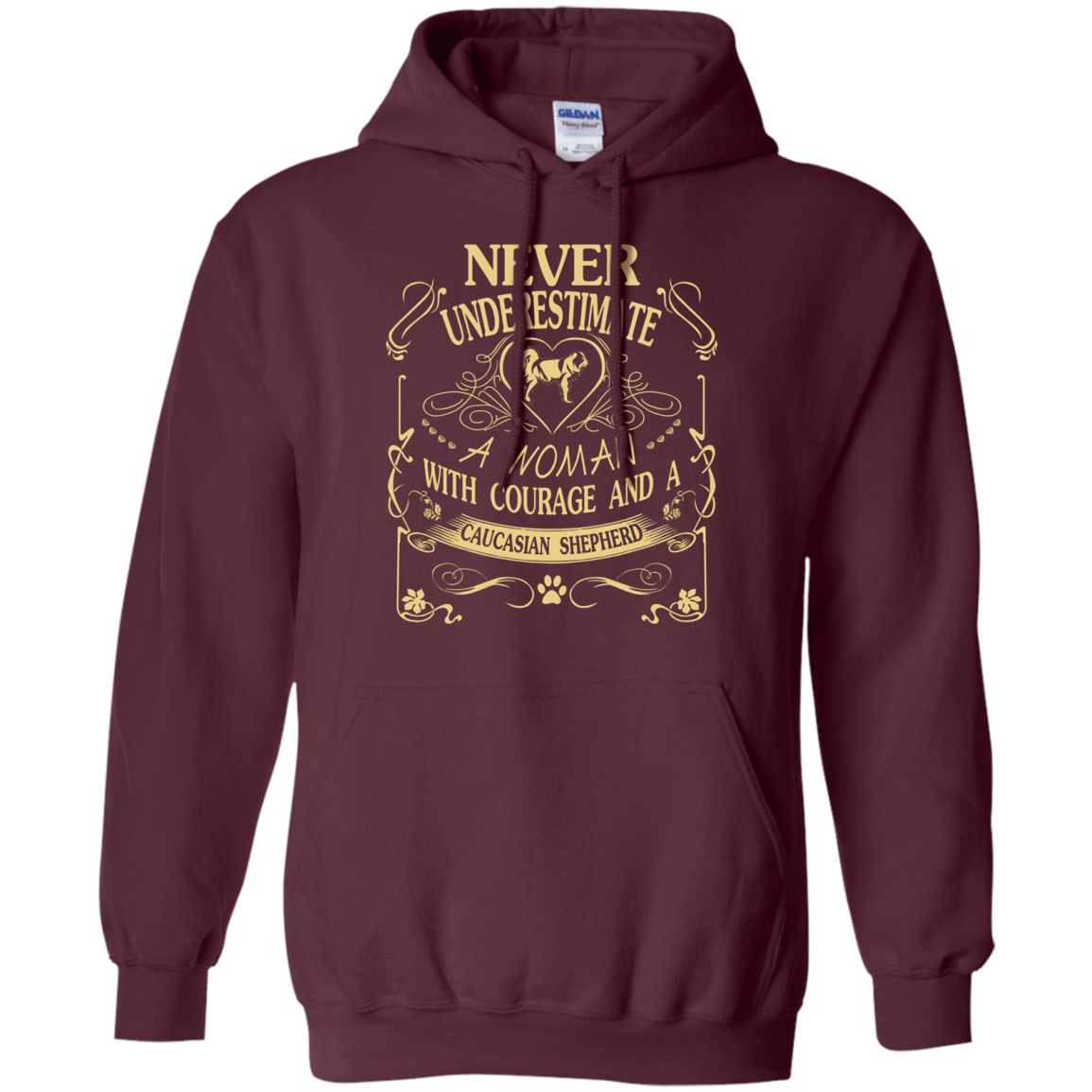 A Woman With Courage And a Caucasian Shepherd cute gift