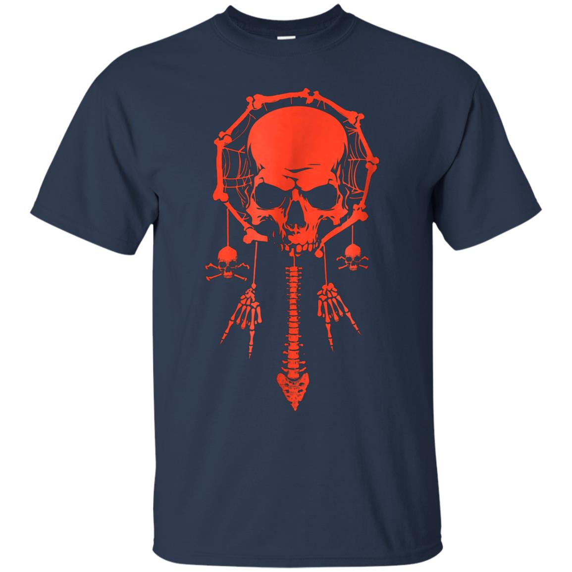 Funny Halloween T-Shirt Skull Dream Catcher Bone Rock Hand
