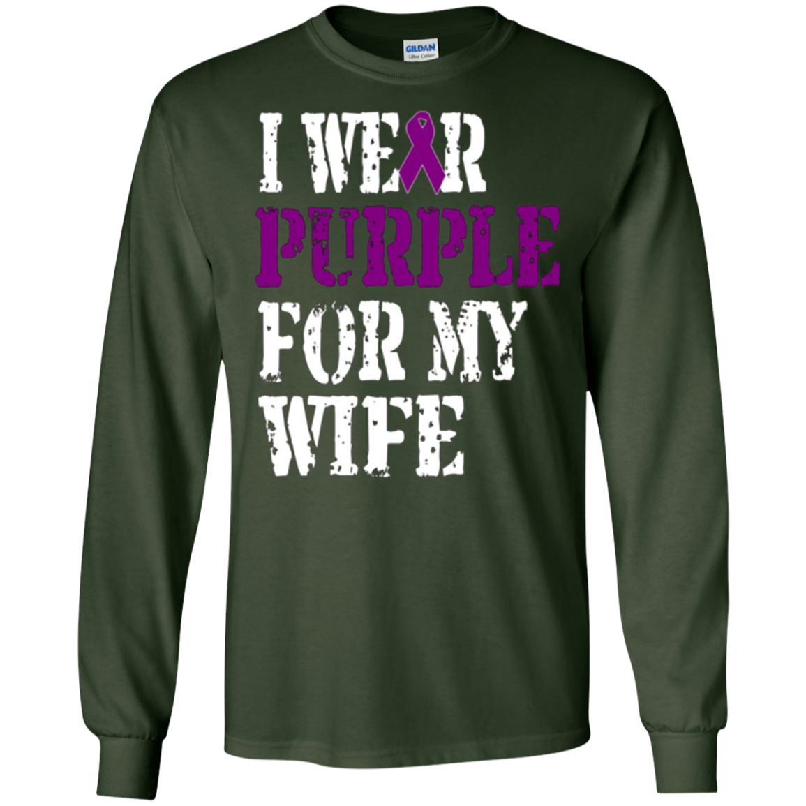 Alzheimer's Awareness T-shirt I Wear Purple For My WIfe