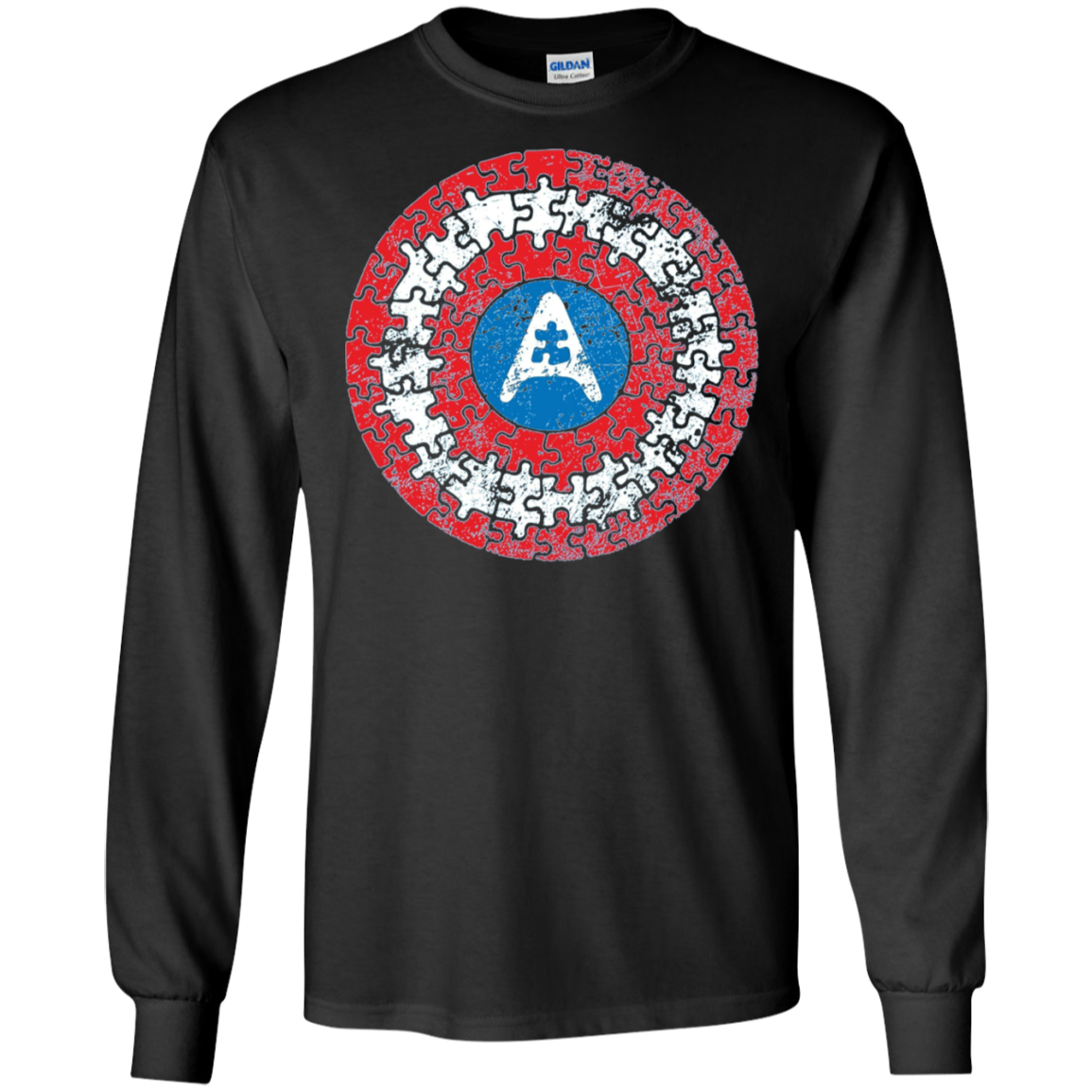 Autism Awareness Shirts Captain Autism Superhero Shield Tee