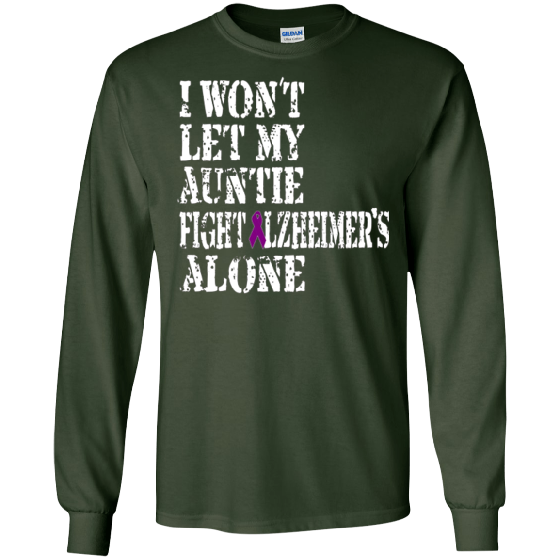 Alzheimer's Awareness T Shirt For Aunties Purple Ribbon Tee