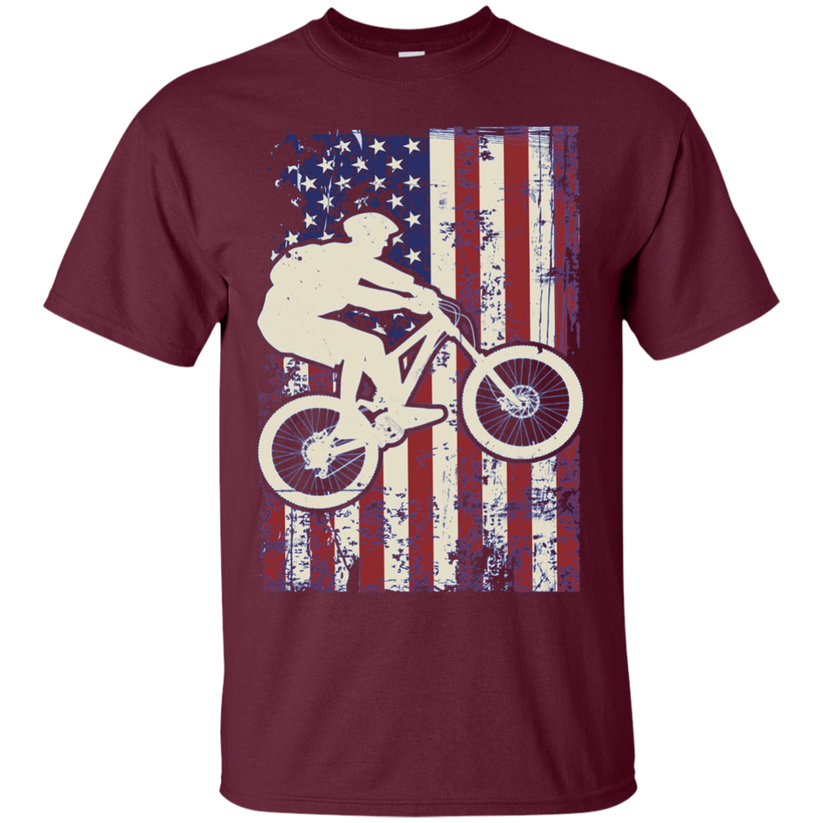 American Flag Mountain Biking Shirt Long Sleeve Bike Lover