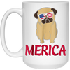 Image of American Flag Pug T-Shirt 4th July Shirt Gift 2018