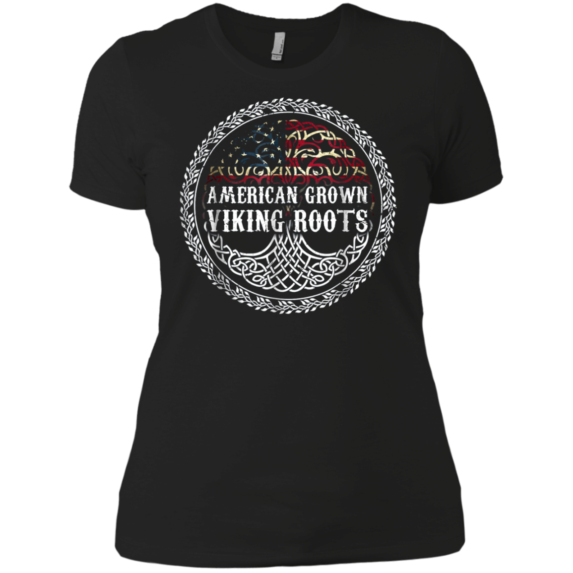 American Grown - Viking Roots T-shirt American Flag Tree Tee