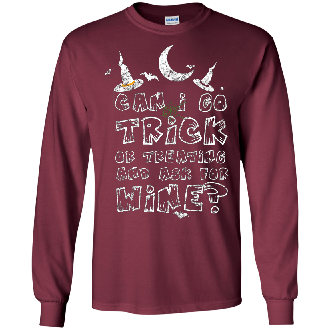Adult Trick Or Treating For Wine Long Sleeve Shirt