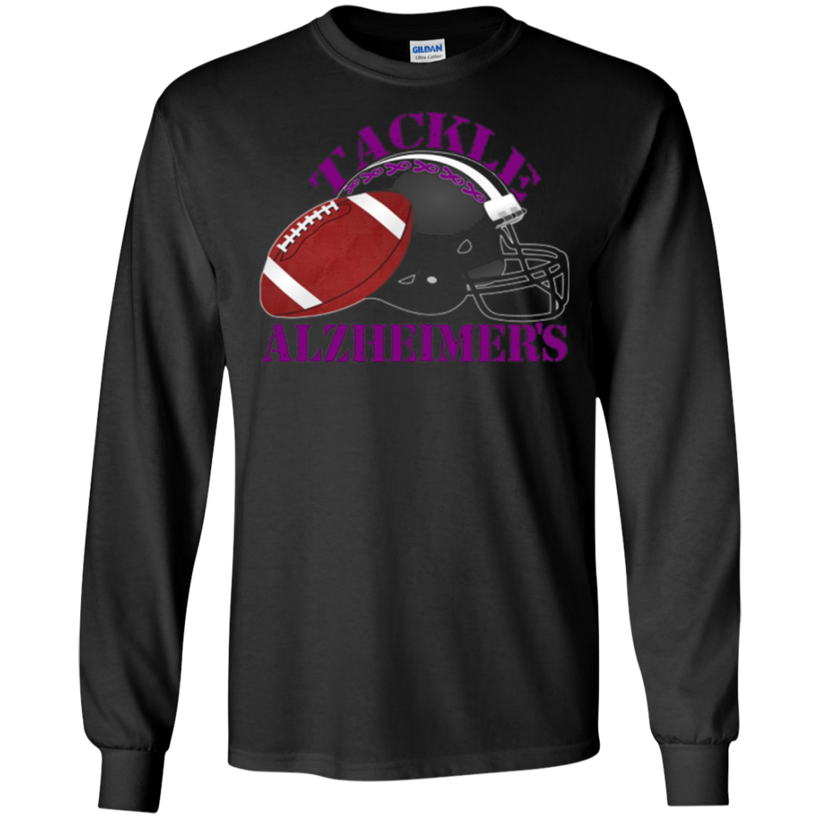 Alzheimer Awareness Purple Ribbon T-Shirt For Football Fans
