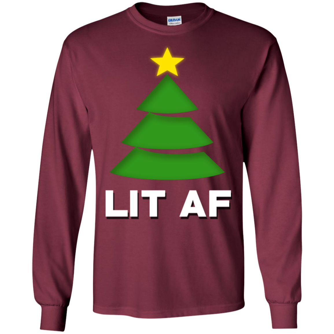 Christmas Tree Lit Af Funny Christmas Shirt
