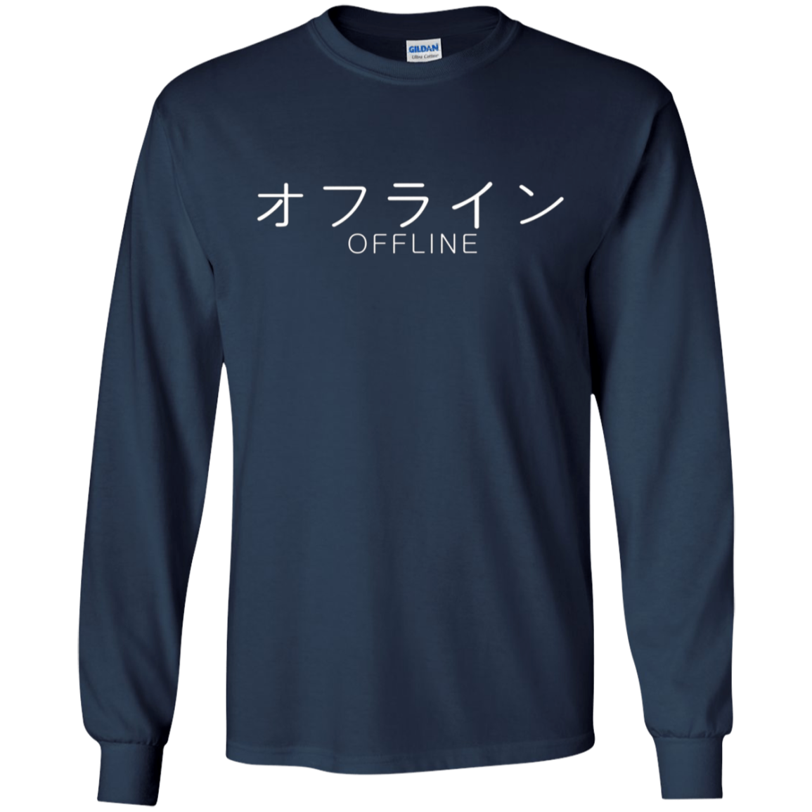 Aesthetic Offline Japanese Text Vaporwave Long Sleeve TShirt