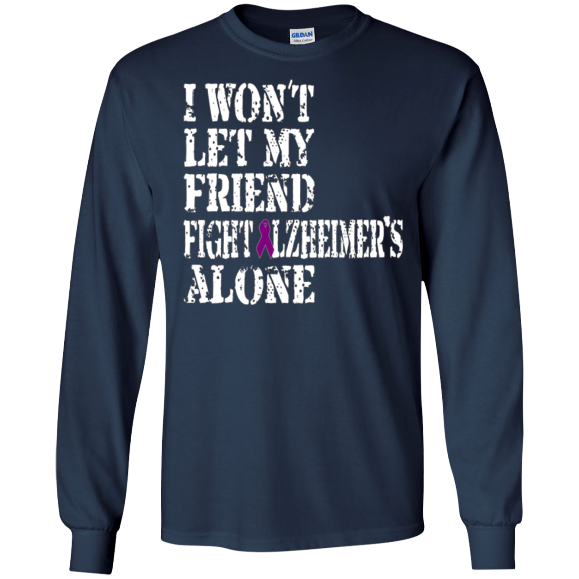 Alzheimer's Awareness Shirt For Friends Purple Ribbon Tee