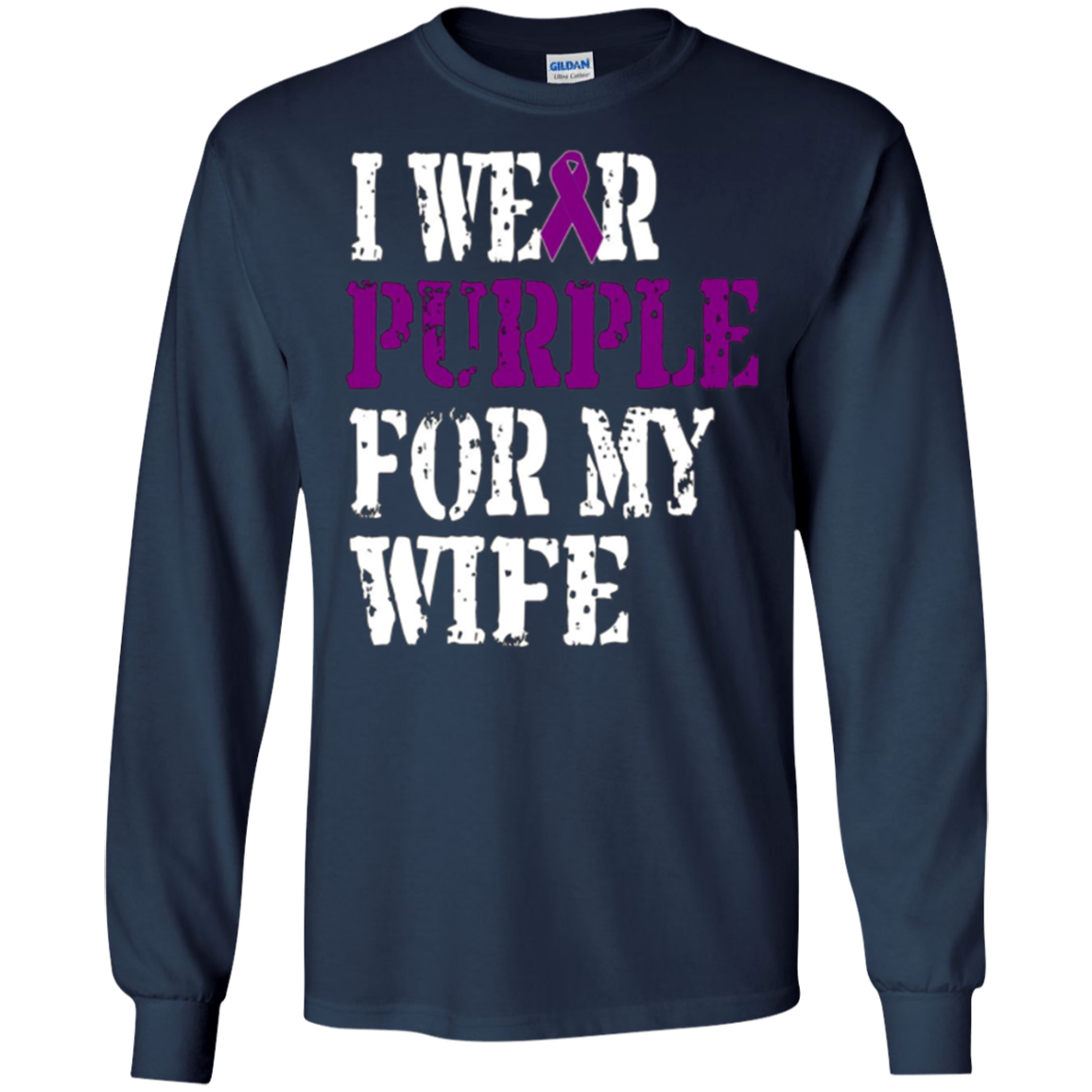 Alzheimer's Awareness T-shirt I Wear Purple For My WIfe