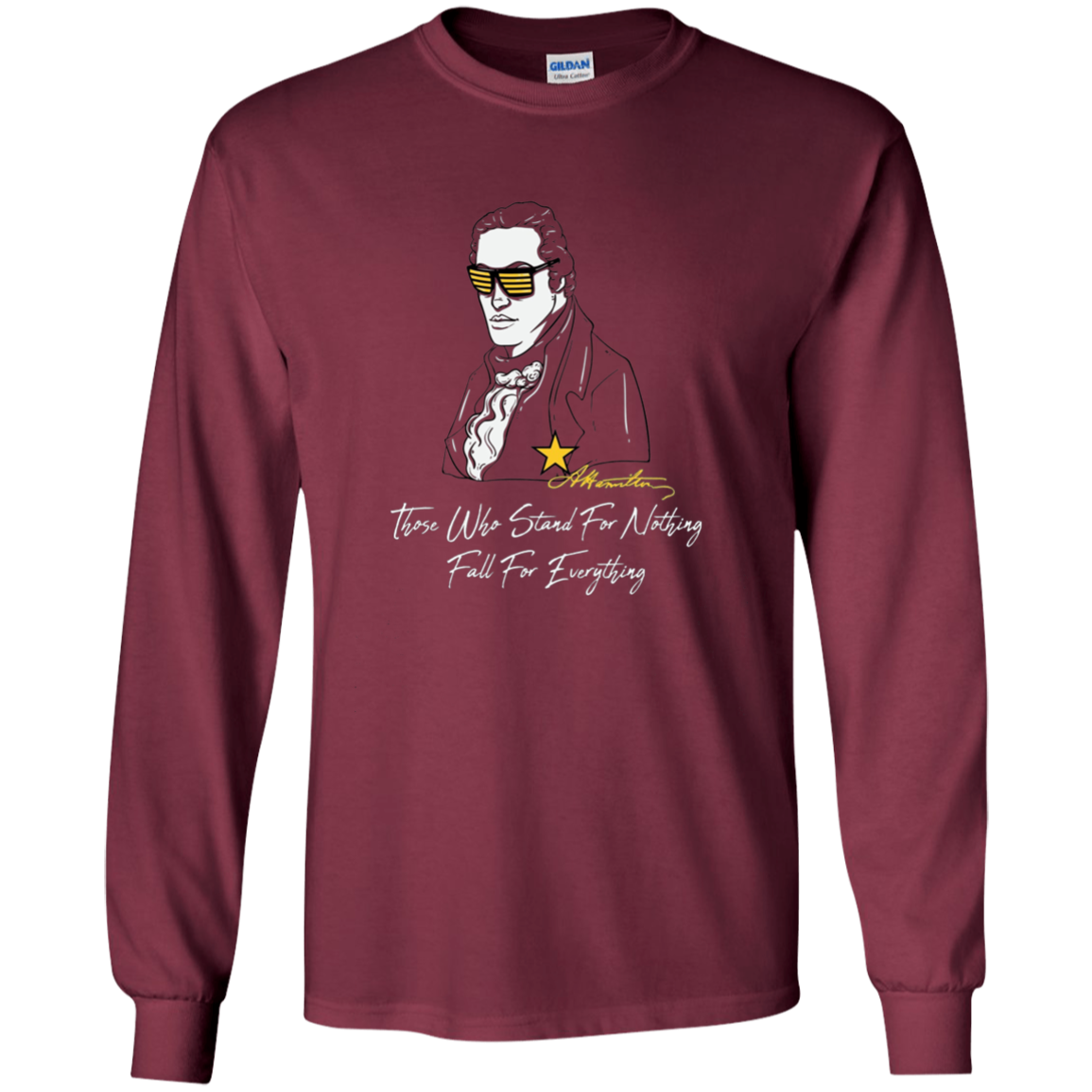 Alexander Hamilton Long Sleeve T-Shirt Founding Fathers USA