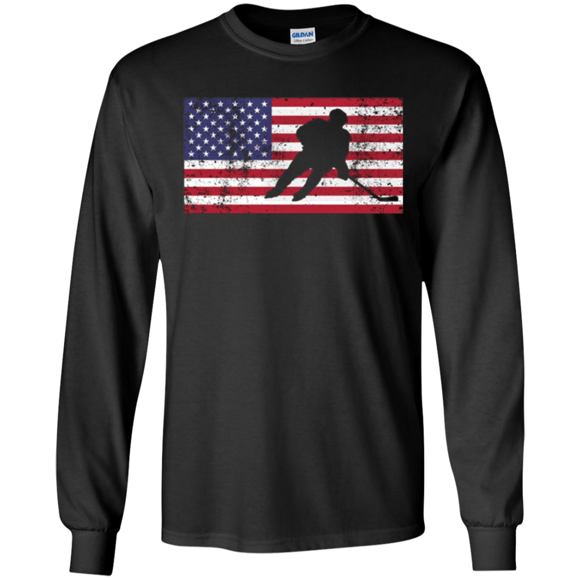 American Flag Hockey USA Patriotic Ice Skating Cool T-Shirt