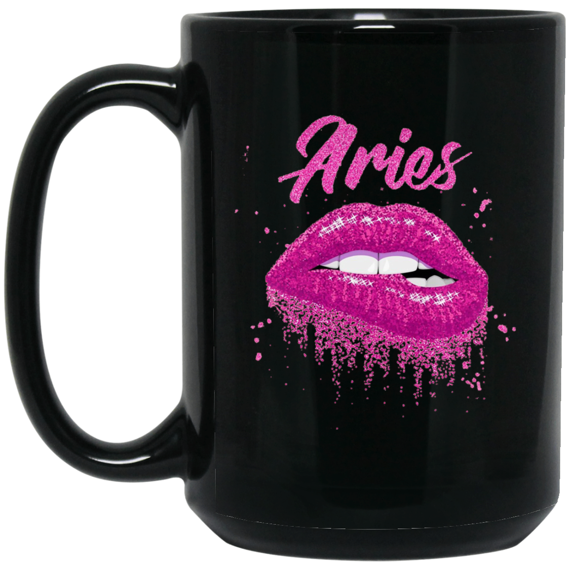 Aries Zodiac Birthday Pink Lips T-Shirt for Black Women