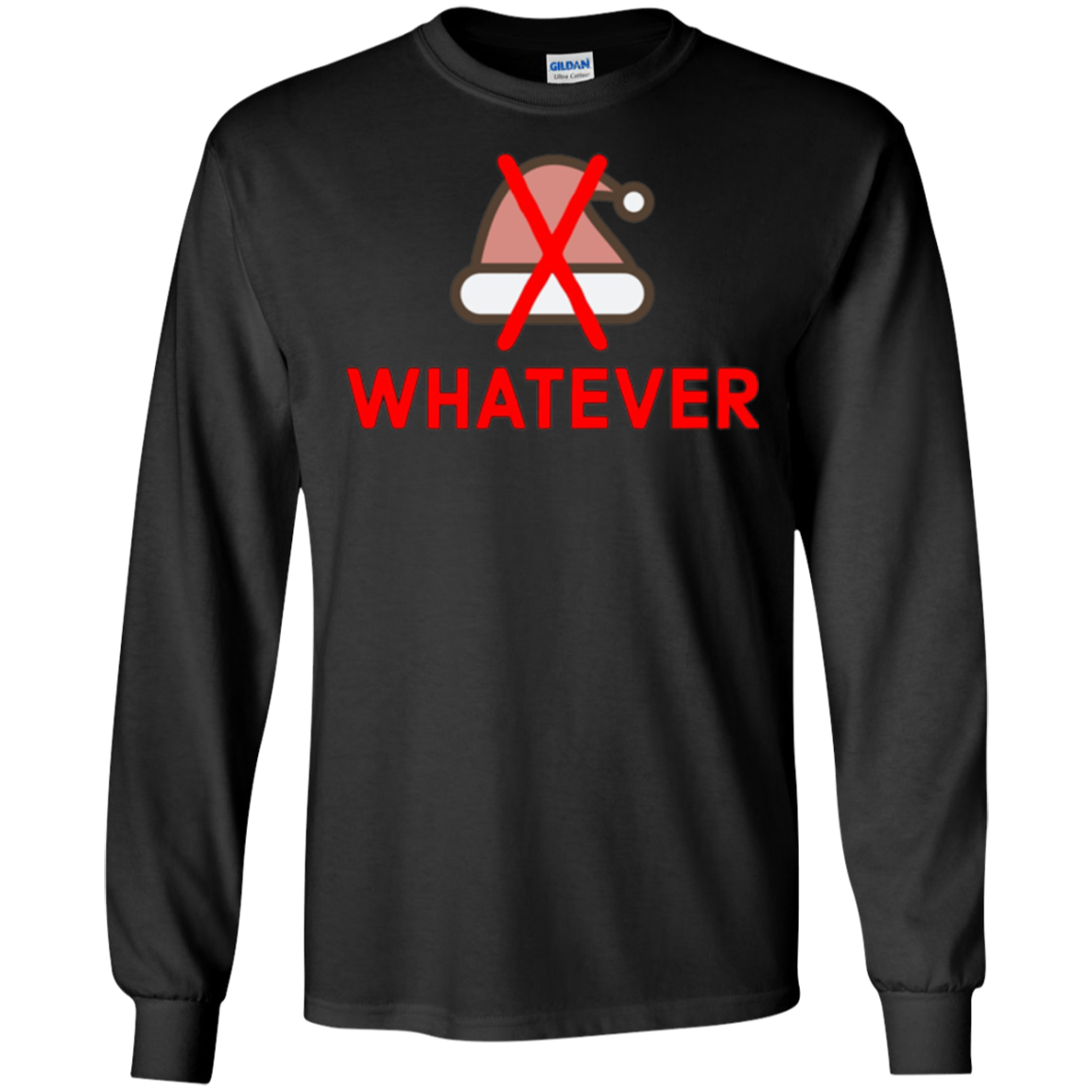 Santa Hat Hater Whatever Anti Christmas Xmas Humor T-Shirt