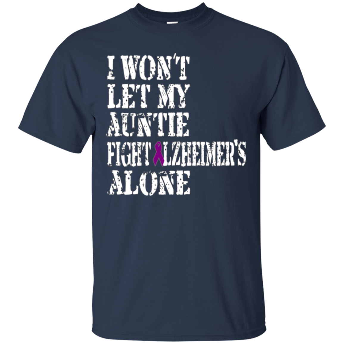Alzheimer's Awareness T Shirt For Aunties Purple Ribbon Tee