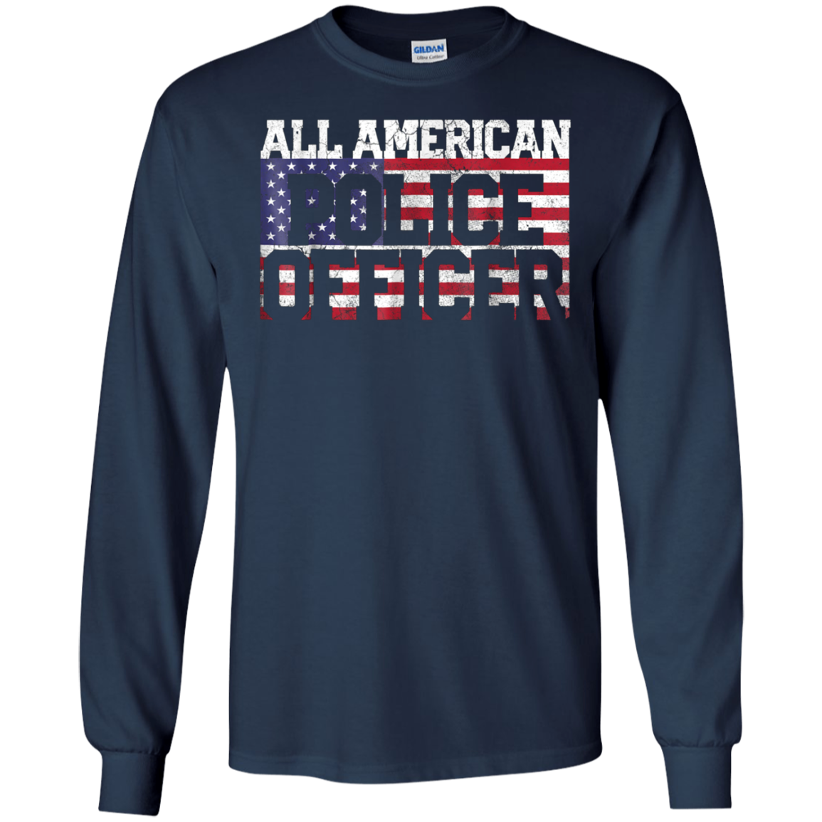 4th of July TShirt All American Police Officer Father's Day