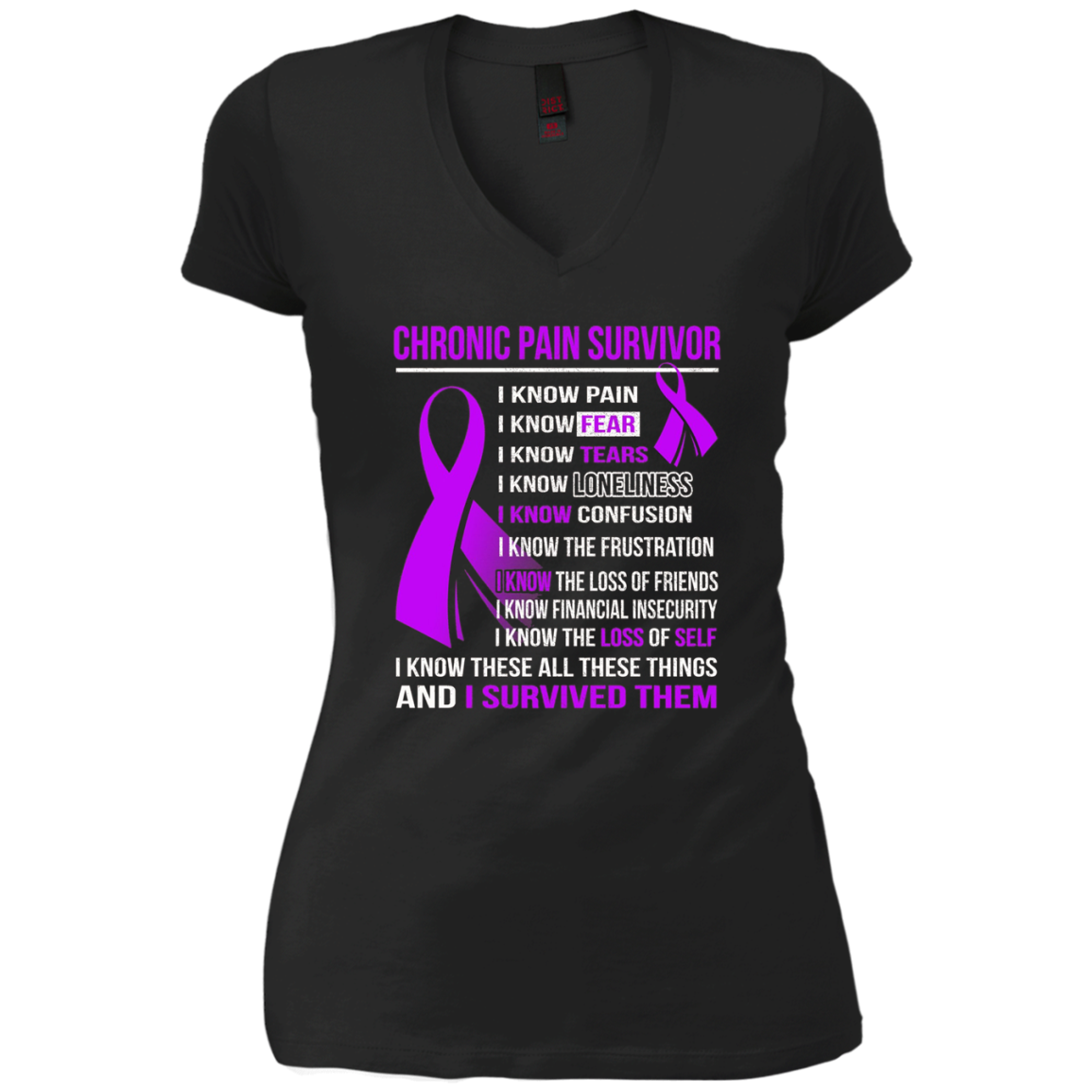 CHRONIC PAIN Survivor i know pain, tears t-shirt