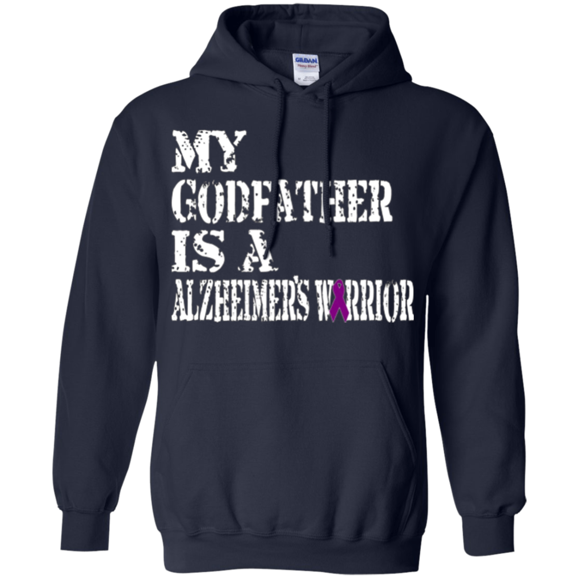 Alzheimer's Awareness Shirt For Godfathers Purple Ribbon Tee